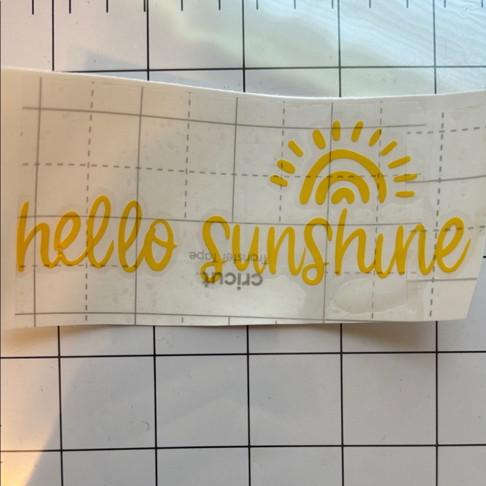 Cricut Yellow 'Hello Sunshine' Vinyl Decal